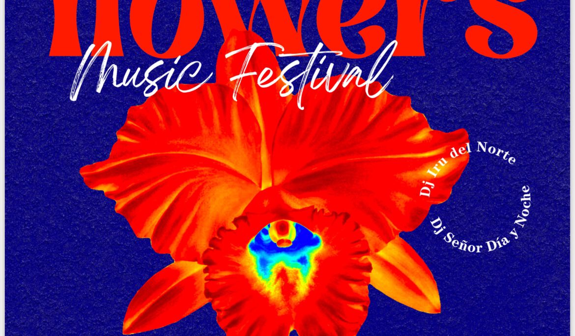 Flowers music festival poster design
