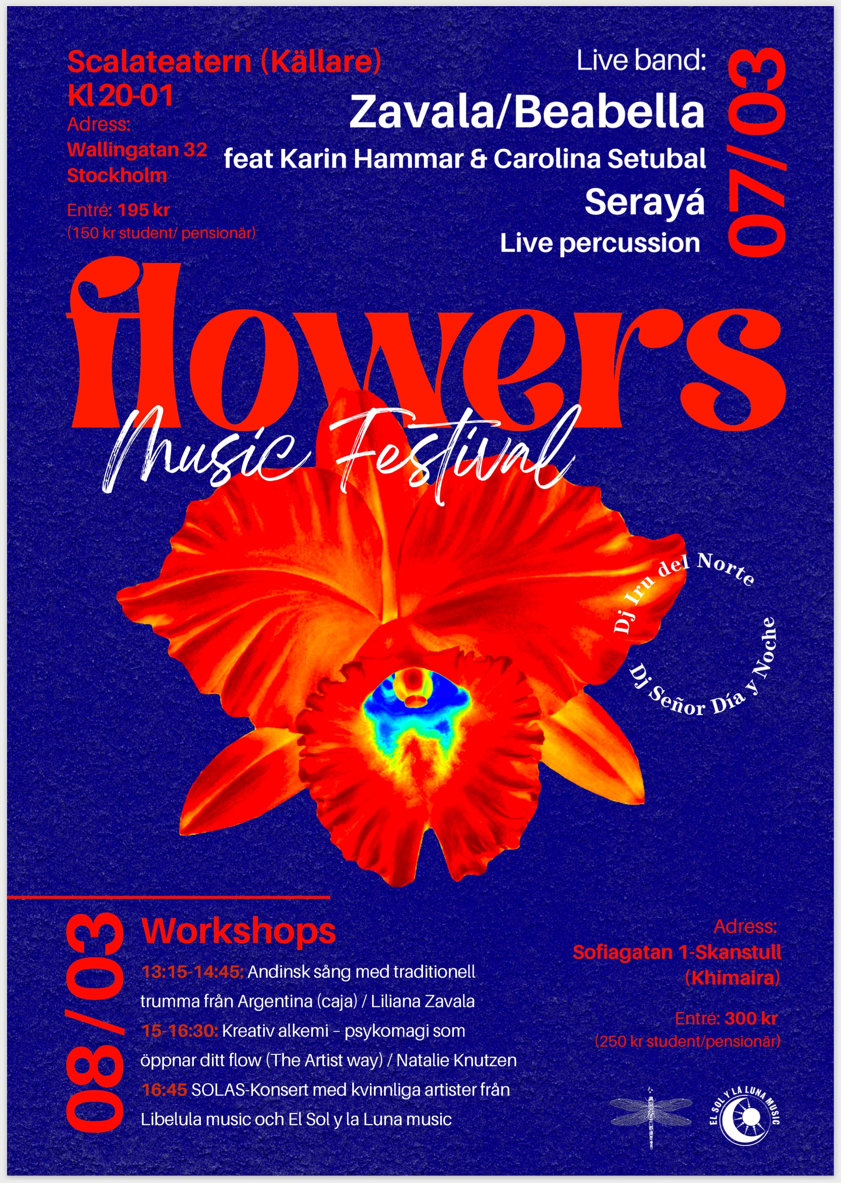 Flowers music festival poster design