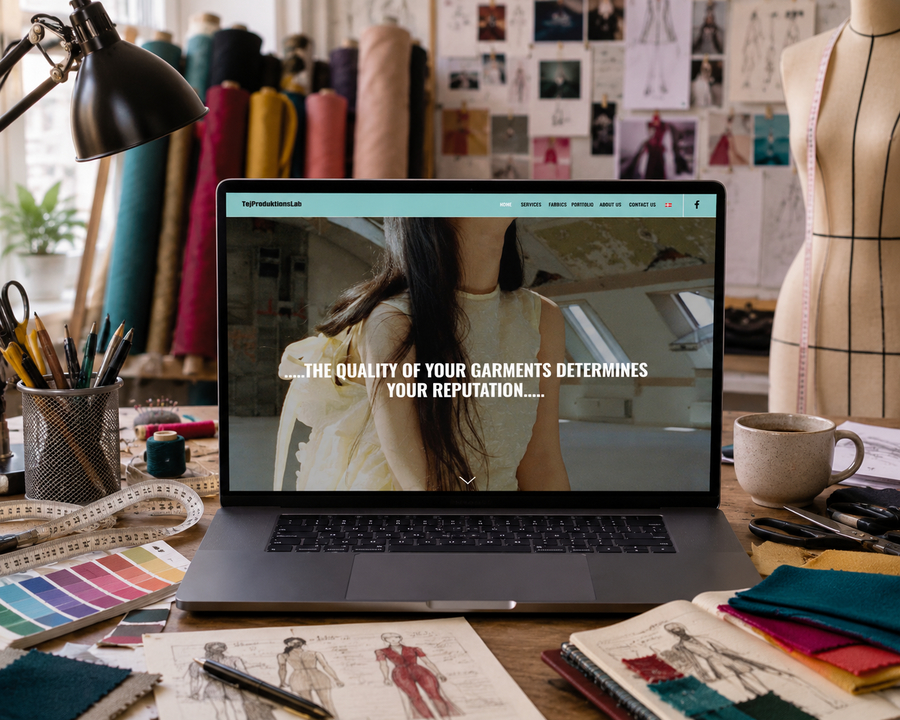 toj produktionslab Laptop in a fashion studio